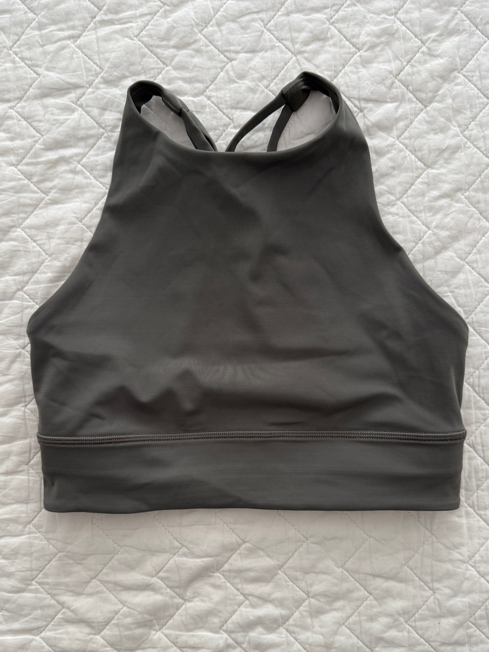 Lululemon High Neck Longline Energy Bra Gray Size 8